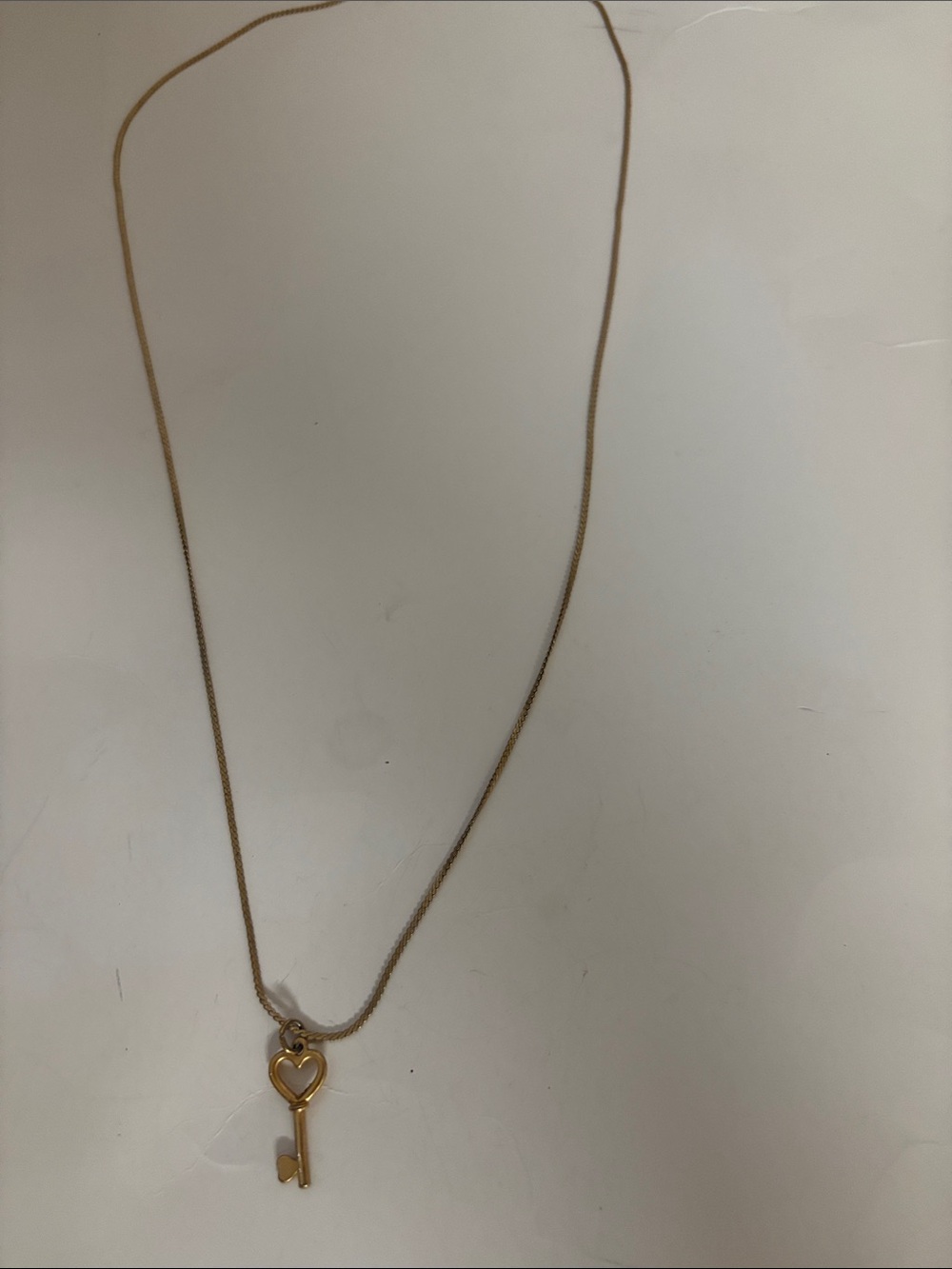 Delicate Gold Heart Key Necklace for Women